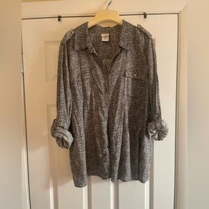 Jaclyn Smith Animal Print Button Down Vintage 90’s Shirt Women’s 2X